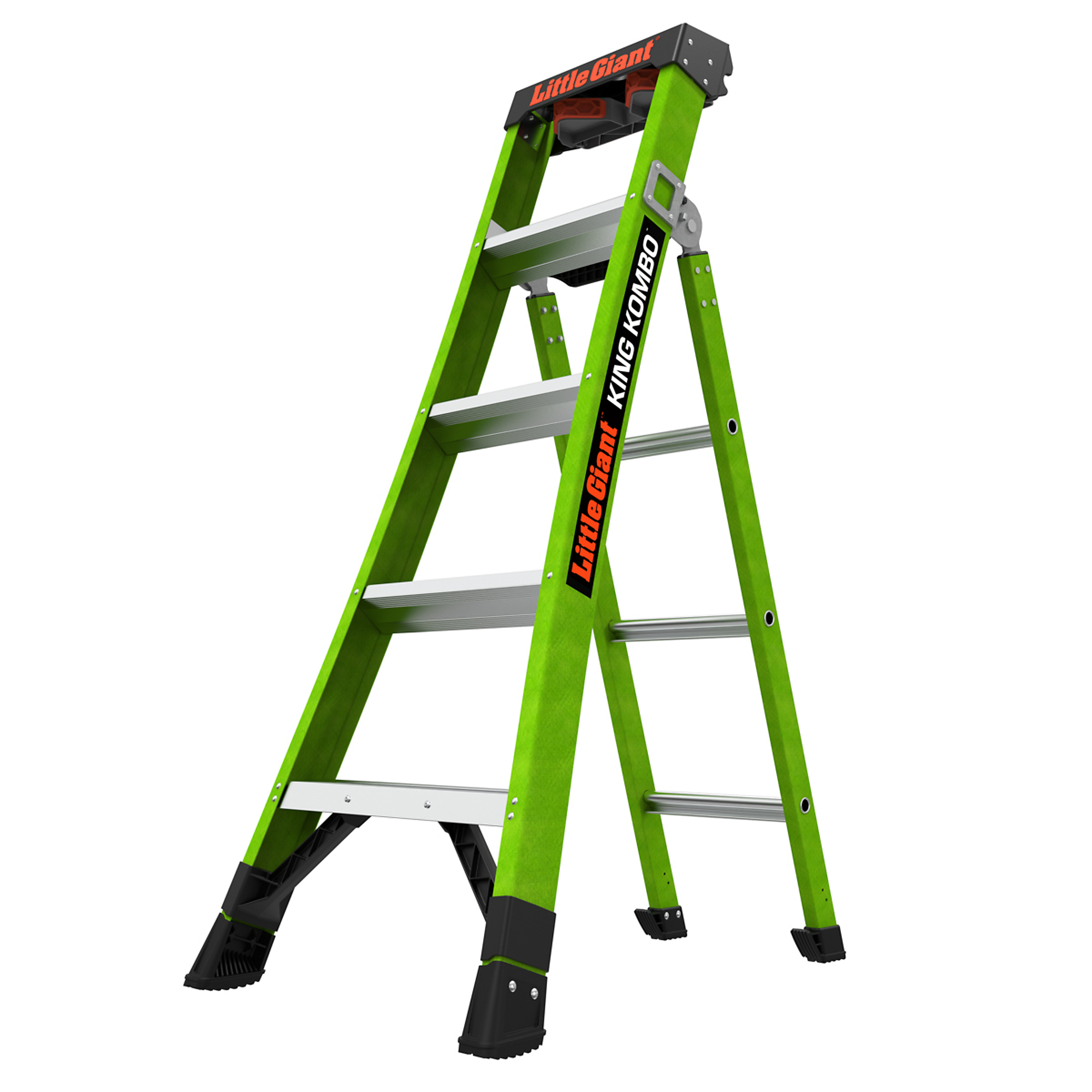 Little Giant King Kombo Professional Combo Ladder - 5ft., Fiberglass, 375-Lb. Capacity, Type IAA, Rotating Wall Pad, Model# 13905-001